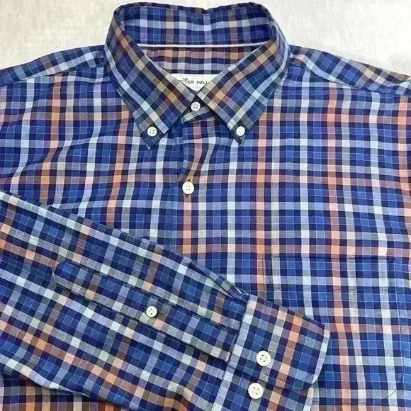 Peter Millar Crown Ease Patton Sport Shirt Long Sleeve Button Down Men’s Size L - Picture 1 of 10